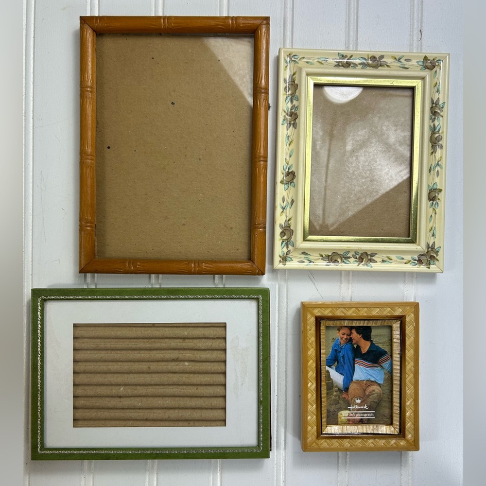 Vintage Frames Assorted Decorative Picture Frames Mixed Colors Lot of Four